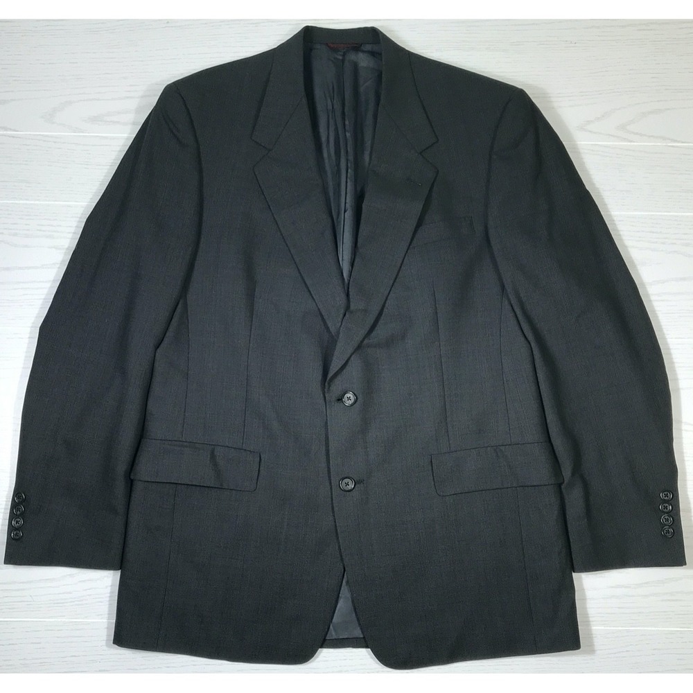 Hart Schaffner Marx Gray Wool Suit Jacket Sport Coat Men 42L 2 Button Business